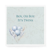 Blue Balloons Twin Boys Baby Dusche
