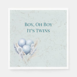 Blue Balloons Twin Boys Baby Dusche Serviette