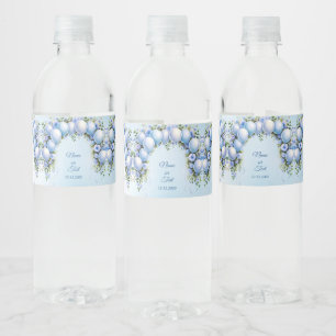 Blue Balloons Wasser Flasche Etikett