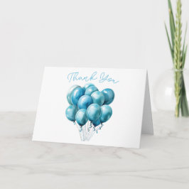 Blue Balloons Watercolor Boy Baby Dusche Vielen Da Karte