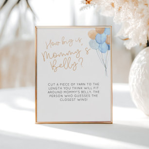 Blue Balloons wie groß ist Mama's Bauch-Zeichen Poster