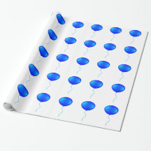 Blue Balloons Wrapping Paper