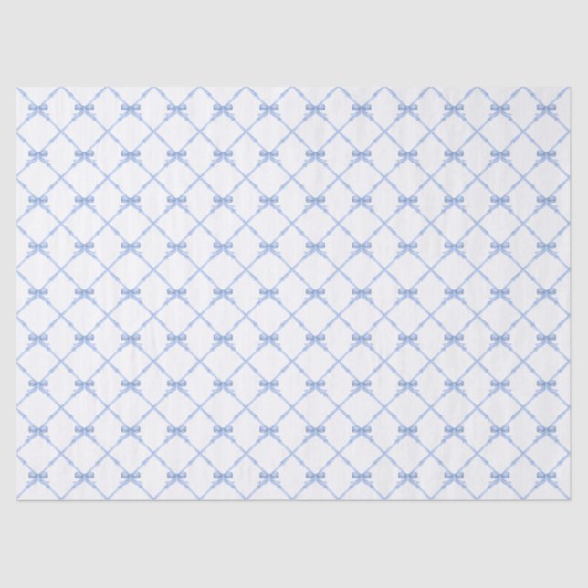 Blue Bamboo Trellis mit Bows Seidenpapier (Vorderseite)