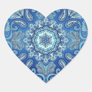 Blue Bandana Country Heart Sticker