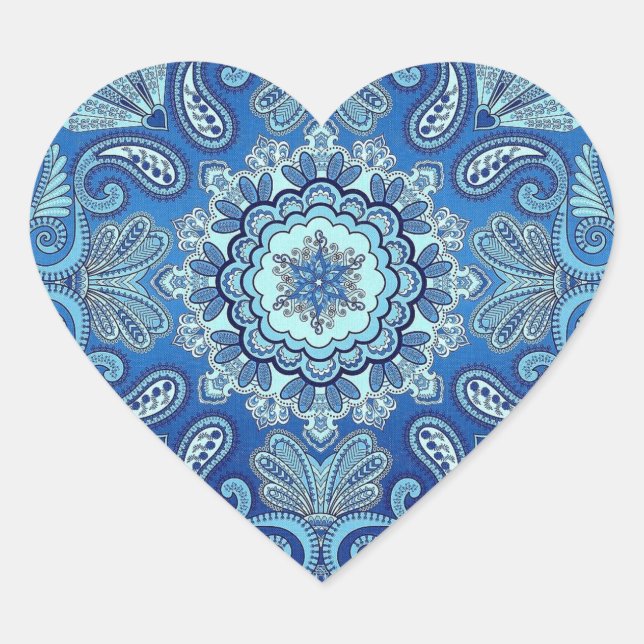 Blue Bandana Country Heart Sticker (Vorderseite)