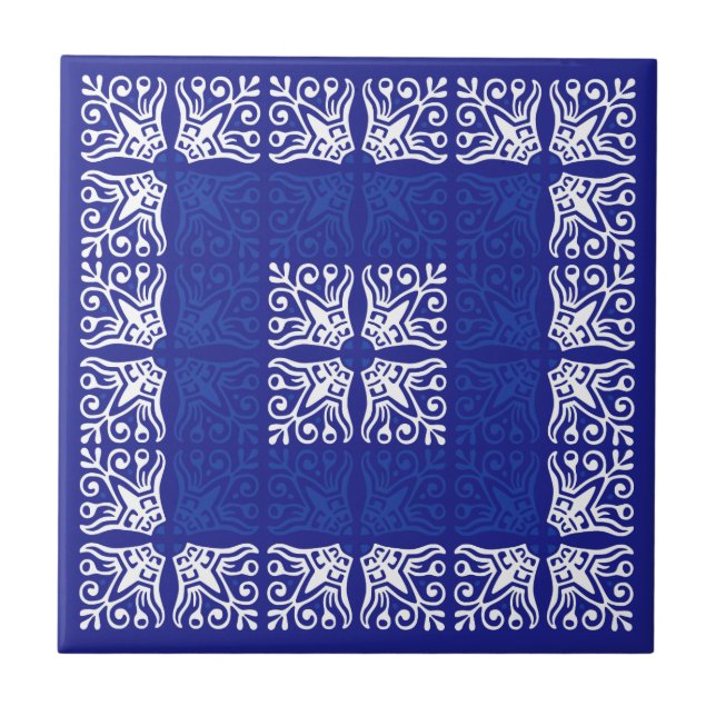 Blue Bandana Design Fliese (Vorderseite)