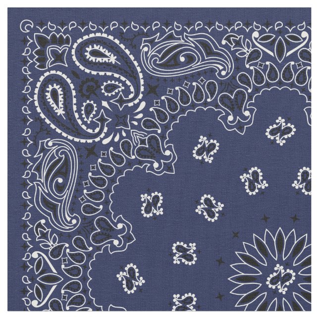 Blue Bandana Fabric Stoff (Nahaufnahme)