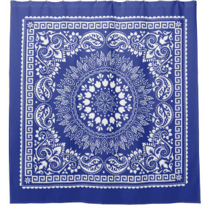 Blue Bandana Muster-4 Duschvorhang