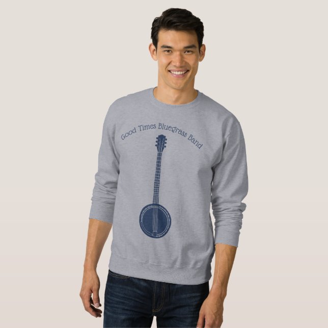 Blue Banjo Graphic Custom Text Sweatshirt (Vorne ganz)