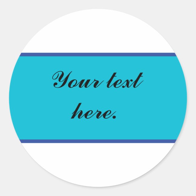 Blue Banner Aufkleber mit benutzerdefiniertem Text (Vorderseite)