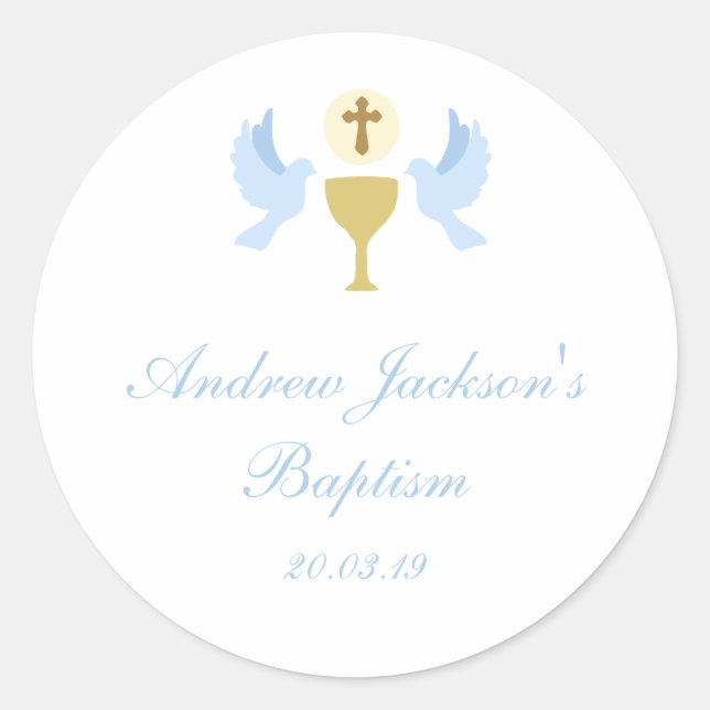 Blue Baptism Sticker Tags (Vorderseite)