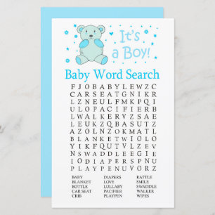 Blue Bär Baby Showroom Word Search Game
