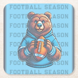 Blue Bären Custom Football Rechteckiger Pappuntersetzer
