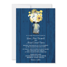 Blue Barn Mason Jar Daisies Sonnenblumen Hochzeit