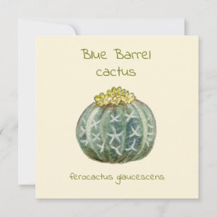 Blue Barrel Cactus Grußkarte Karte