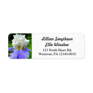Blue Barted Iris Custom Skinny Address Labels