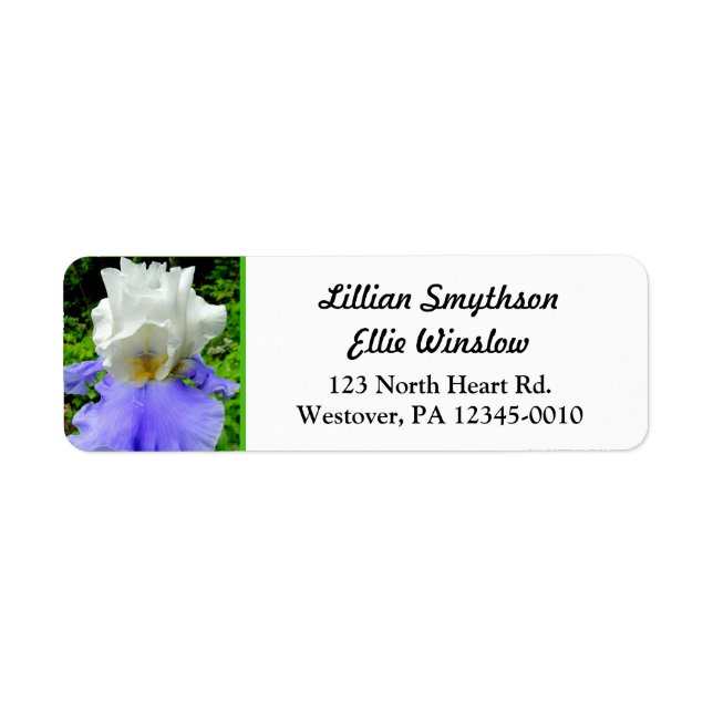 Blue Barted Iris Custom Skinny Address Labels (Vorne)