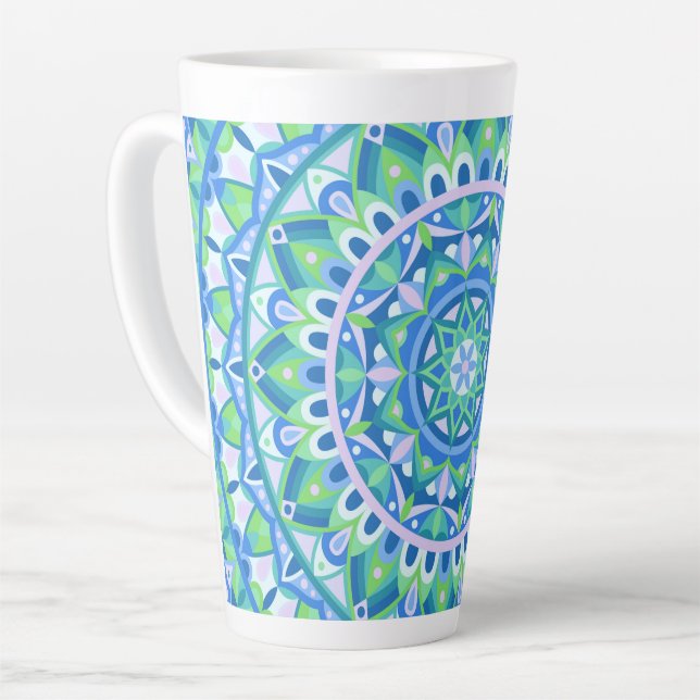 Blue Base Mandala Milchtasse (Linke Ecke)