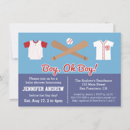 Blue Baseball Baby Boy Dusche Party Einladung
