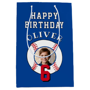Blue Baseball Ball Kindergeburtstag Foto Mittlere Geschenktüte