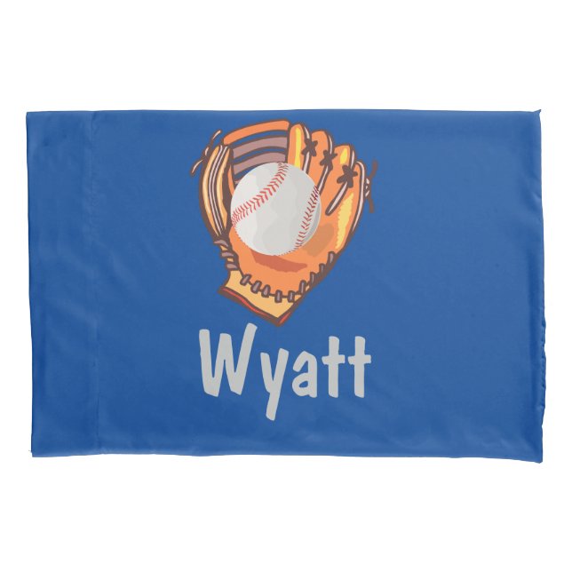 Blue Baseball Bedtime Gebet Personalisiert Kissenbezug (Vorderseite)