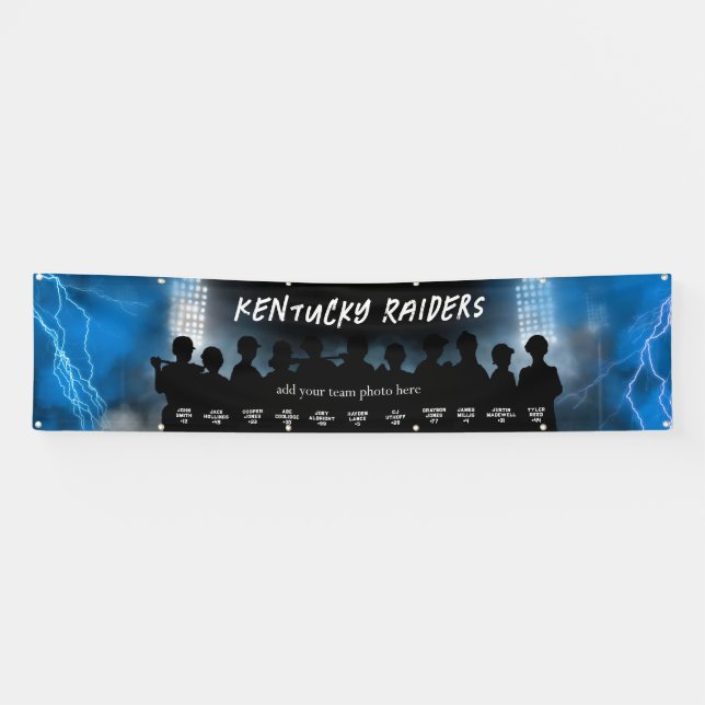 Blue Baseball Softball Dugout Banner Sportteam (Horizontal)
