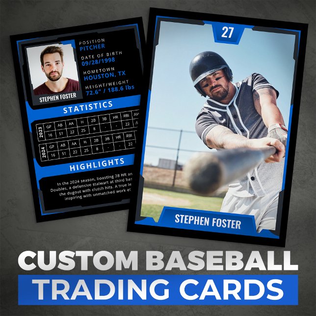 Blue Baseball Trading Card - Spielerprofil Telefonnummerkarte (Von Creator hochgeladen)