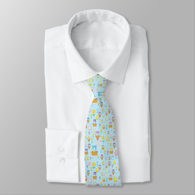 Blue Basket Neck Tie Krawatte (Gebunden)