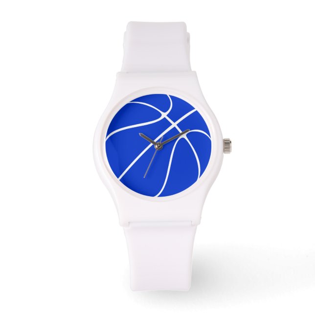 Blue Basketball Armbanduhr für Frauen (Vorderseite)