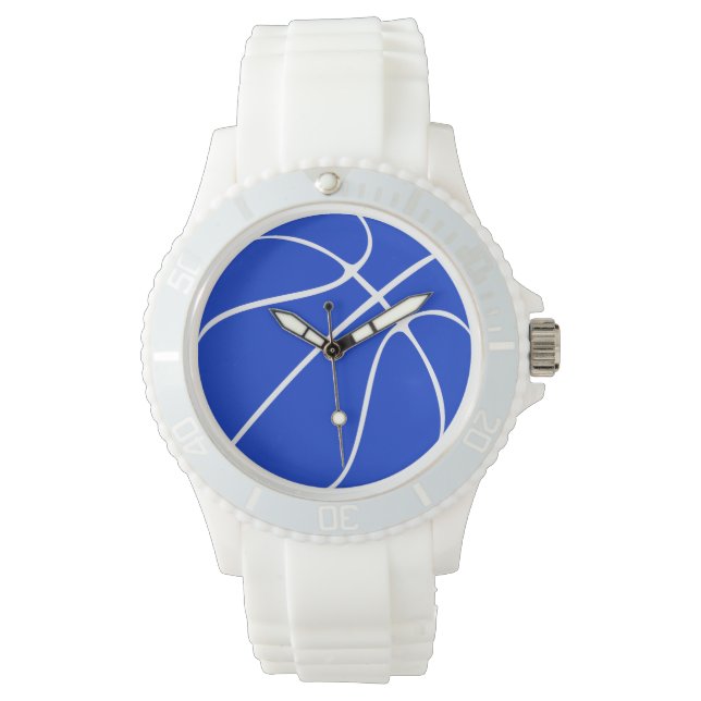Blue Basketball Armbanduhr für Frauen (Vorderseite)