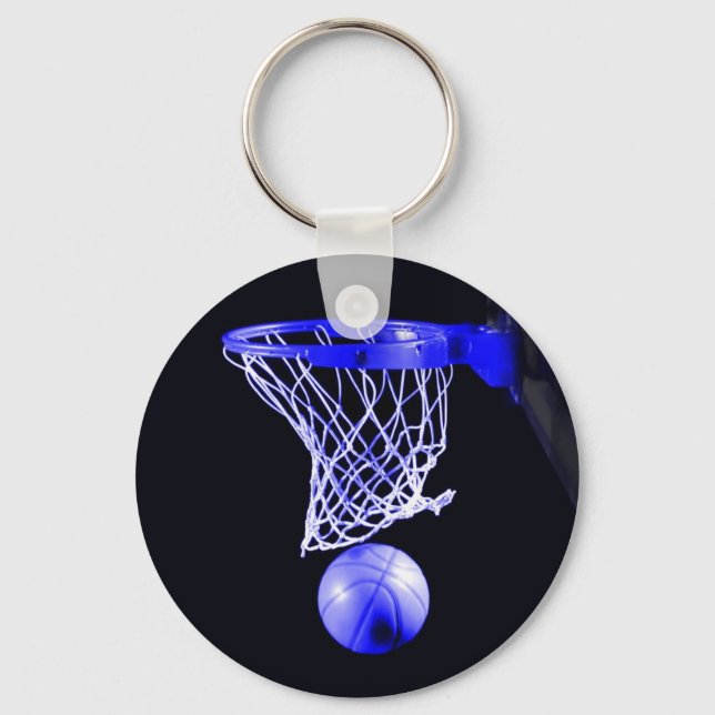 Blue Basketball Artwork Schlüsselanhänger (Vorderseite)