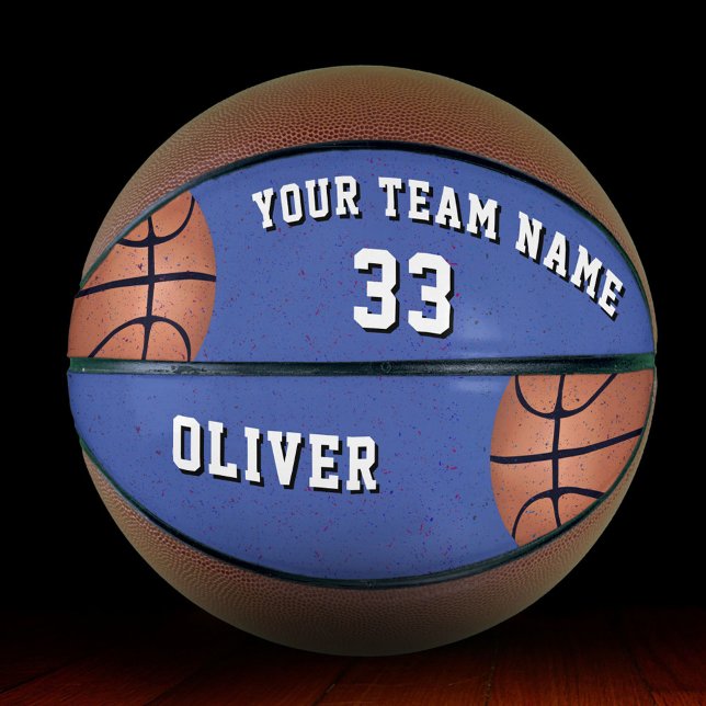 Blue Basketball Ball mit Name des Spielerteams (Von Creator hochgeladen)