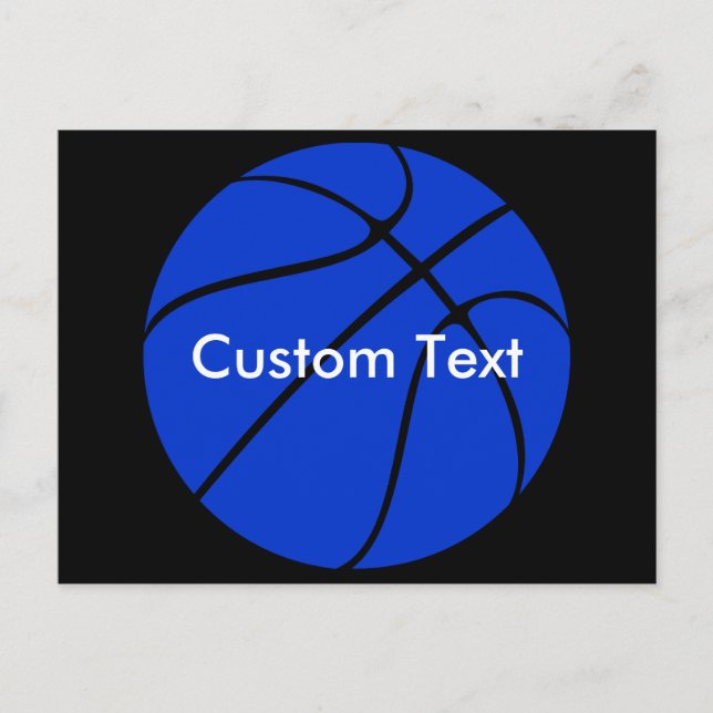 Blue Basketball Custom Team Name oder Text Sports Postkarte (Vorderseite)