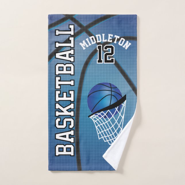 Blue 🏀 Basketball | DIY Text Handtuch (Handtuch)