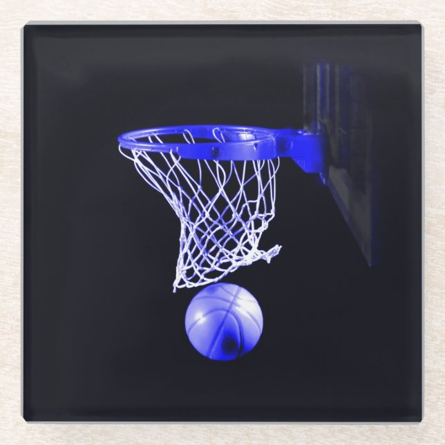 Blue Basketball Glasuntersetzer (Vorderseite)