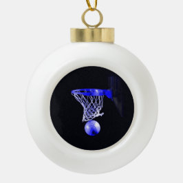 Blue Basketball Keramik Kugel-Ornament