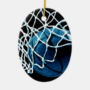 Blue Basketball Keramik Ornament