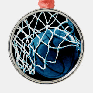 Blue Basketball Ornament Aus Metall