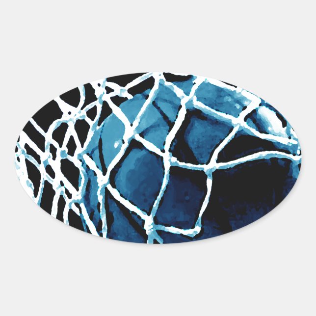 Blue Basketball Ovaler Aufkleber (Vorderseite)