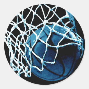 Blue Basketball Runder Aufkleber