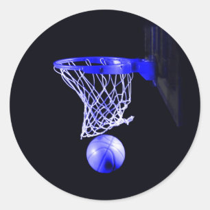 Blue Basketball Runder Aufkleber