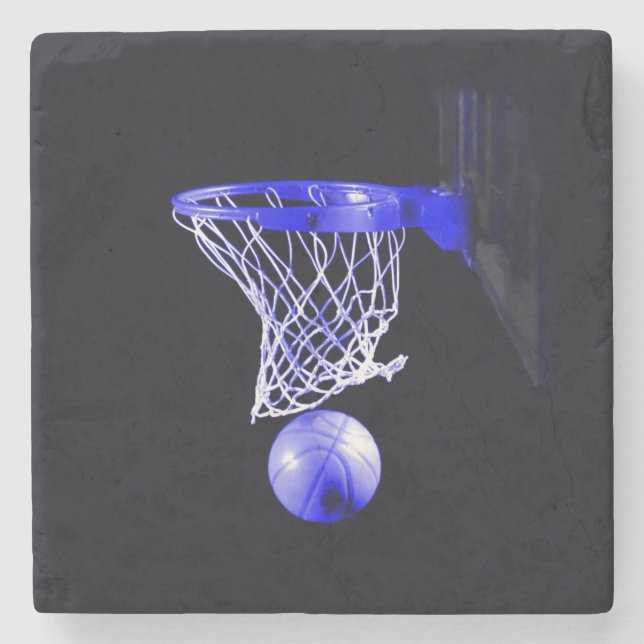 Blue Basketball Steinuntersetzer (Vorderseite)