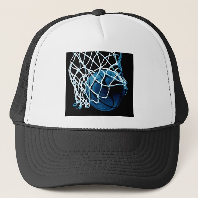 Blue Basketball Truckerkappe (Vorderseite)
