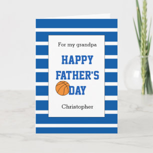 Blue Basketball Vatertag Opa Karte