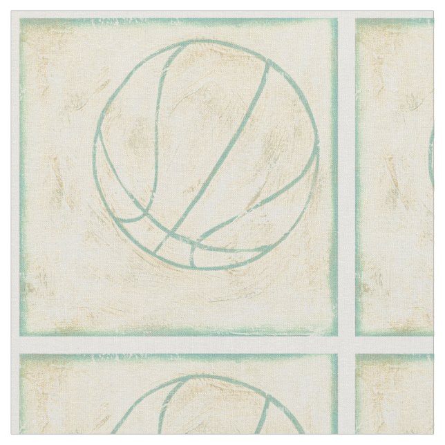 Blue Basketball von Chariklia Zarris Stoff (Nahaufnahme)