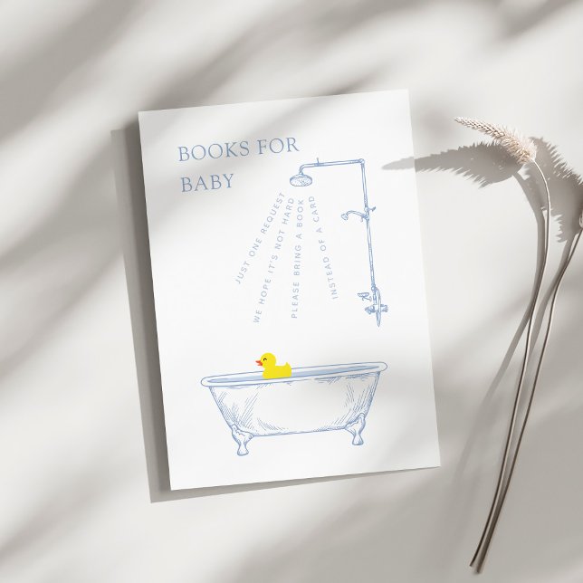 Blue Bathtub Duck Babydusche Bücher für Baby Begleitkarte (Von Creator hochgeladen)