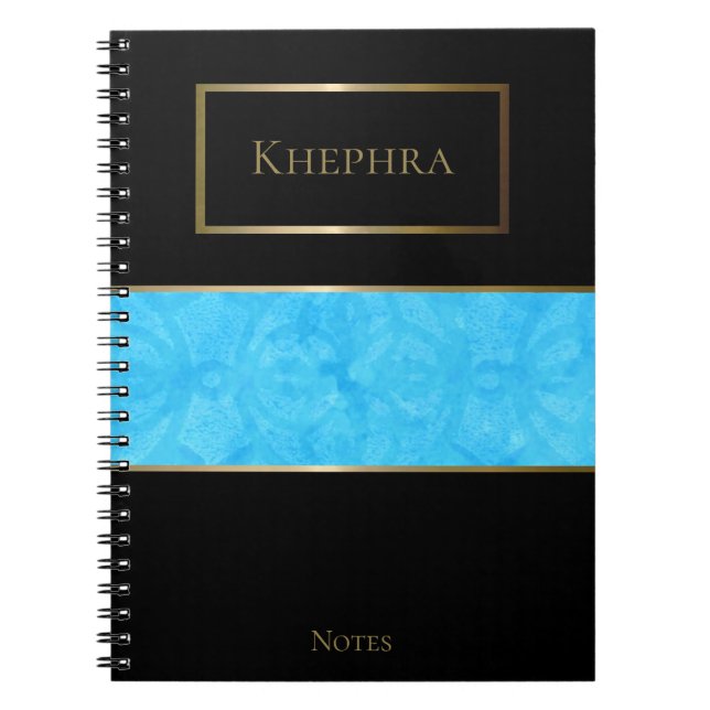 Blue Batik Einfache Farbe Name Notizblock (Vorderseite)