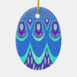 Blue Batik Keramik Ornament