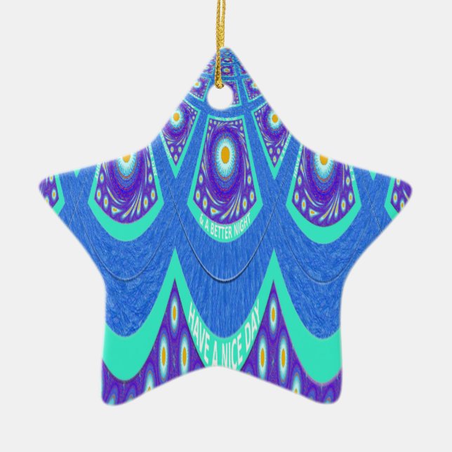 Blue Batik Keramikornament (Vorne)