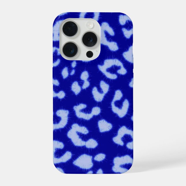 Blue Batik Leopard - phone case iPhone Hülle (Rückseite)